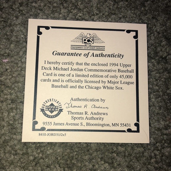 2 1994 Upper Deck Michael Jordan Baseball Cards - Picture 5 of 7